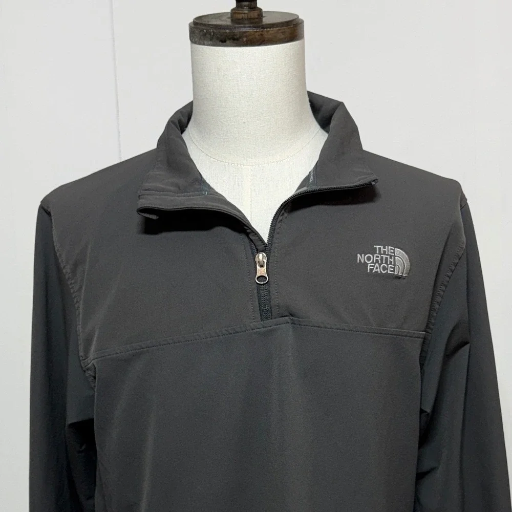 *The North Face Jacket Mens Medium Gray Apex 1/4 Zip Pullover Softshell